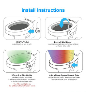 LED Toilet Seat Motion Sensor Light
